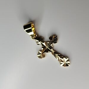 Cross Pendant, Yellow Gold Plated